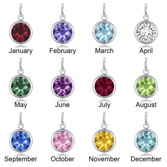 Pave Initial R Necklace with Birthstone Charm Created with Zircondia® Crystals - Philip Jones Jewellery
