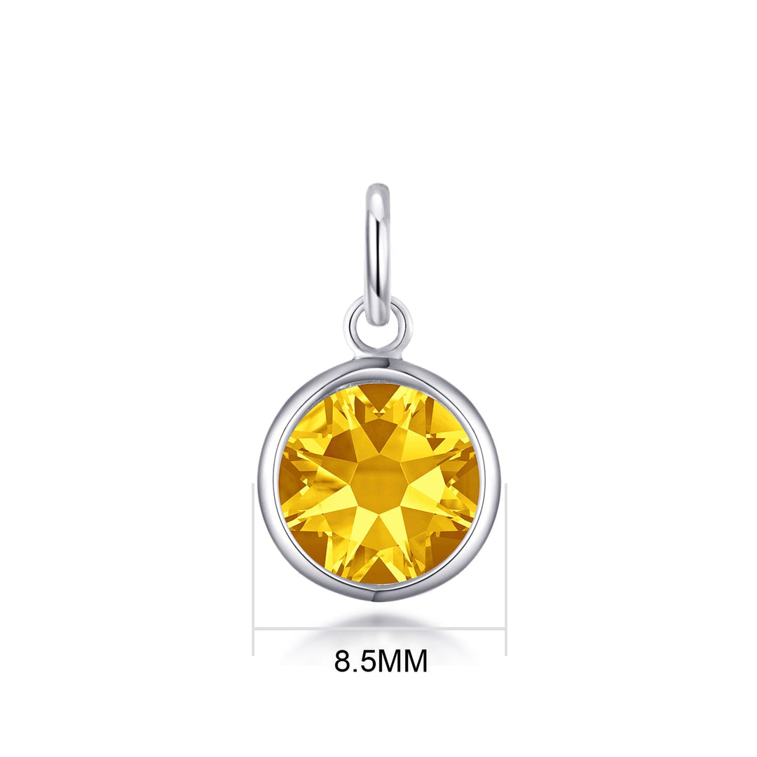Pave Initial W Necklace with Birthstone Charm Created with Zircondia® Crystals - Philip Jones Jewellery