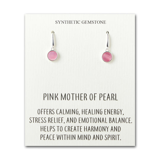 Pink Mother of Pearl Drop Earrings with Quote Card - Philip Jones Jewellery