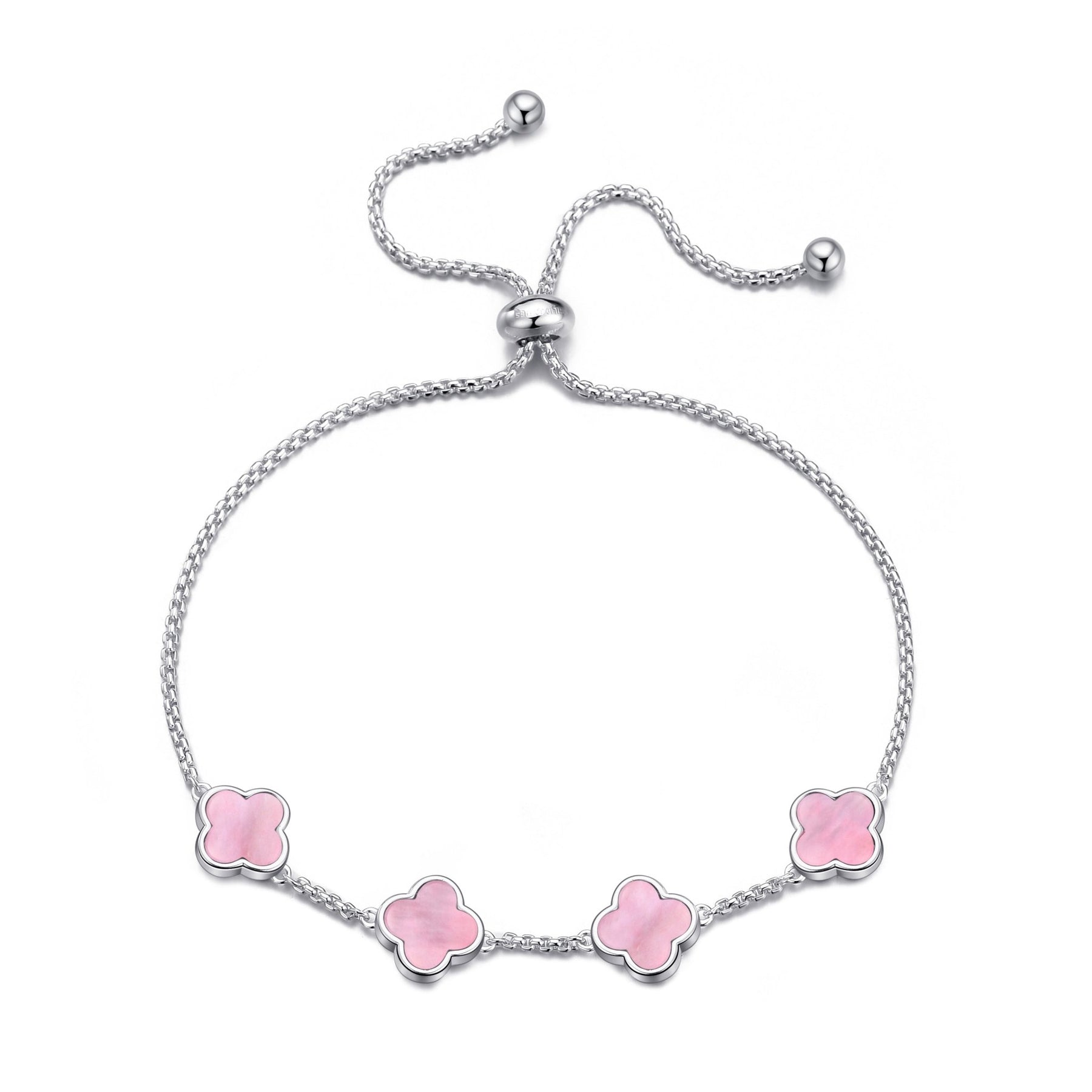 pink mother of pearl multi clover friendship bracelet 160588