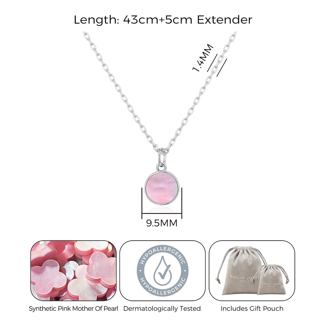 Pink Mother of Pearl Necklace with Quote Card - Philip Jones Jewellery