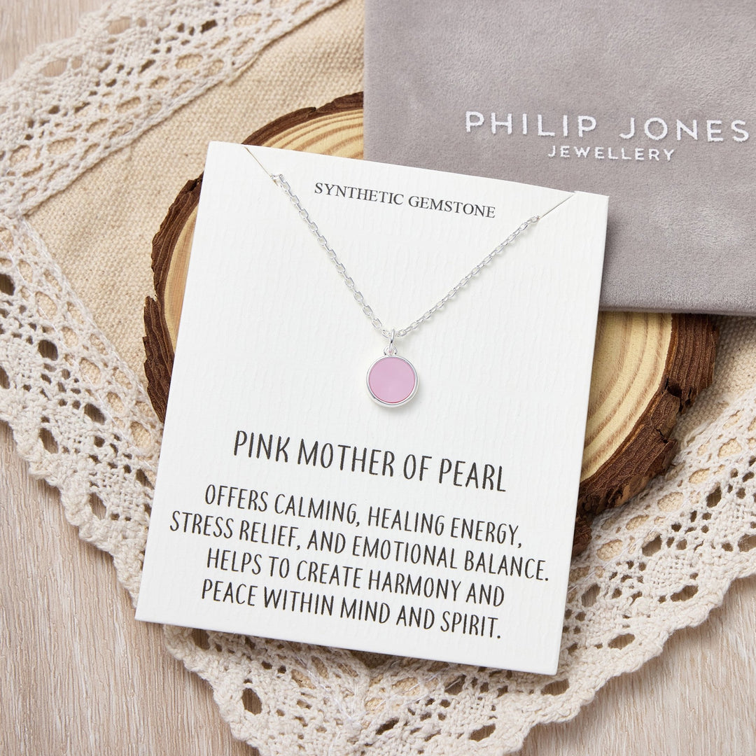 Pink Mother of Pearl Necklace with Quote Card - Philip Jones Jewellery