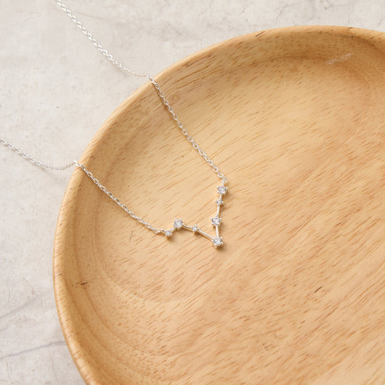 Pisces Star Sign Zodiac Constellation Necklace and Quote Card with Zircondia® Crystals - Philip Jones Jewellery