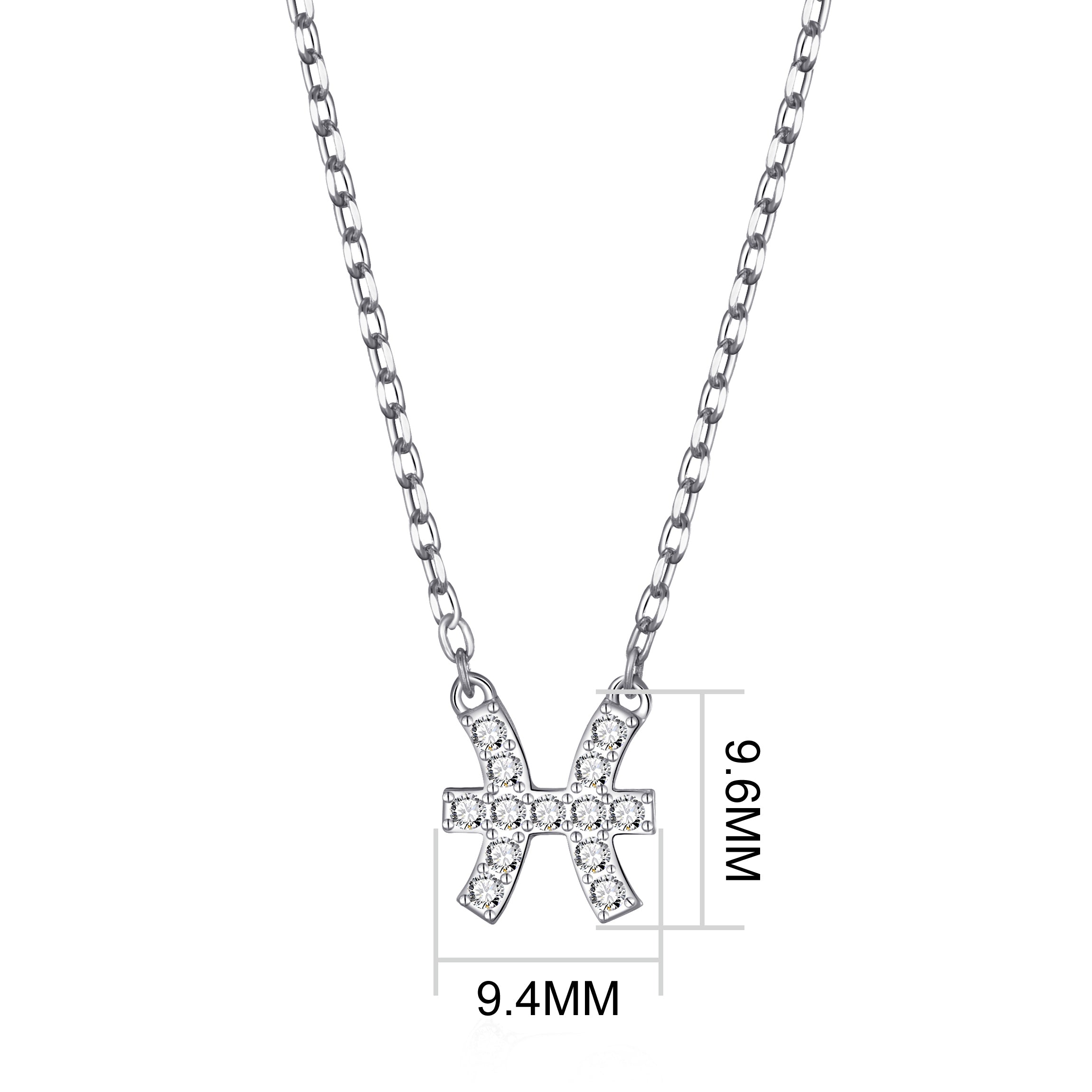 Pisces Zodiac Star Sign Necklace Created with Zircondia® Crystals