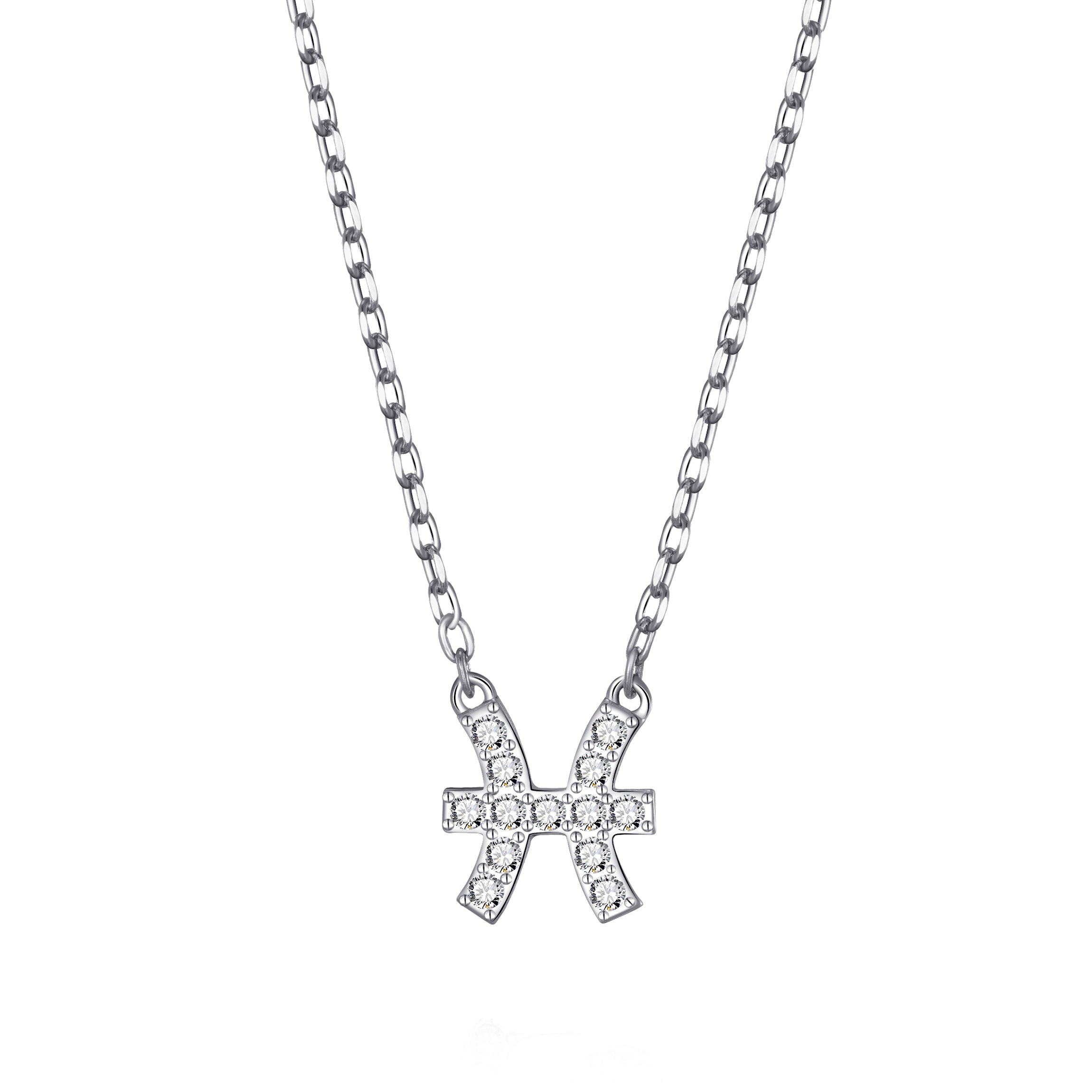 Pisces Zodiac Star Sign Necklace Created with Zircondia® Crystals