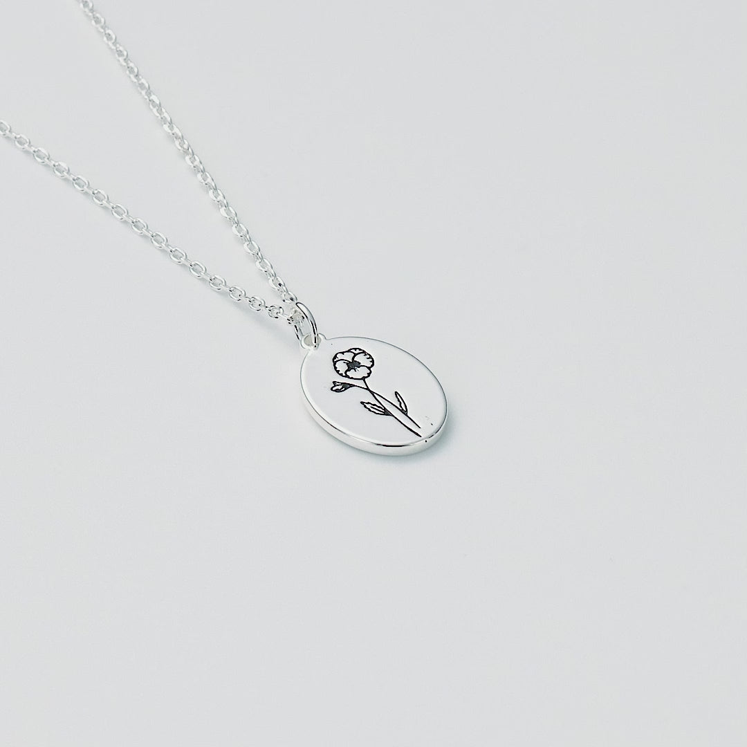 February Birth Flower Violet Necklace