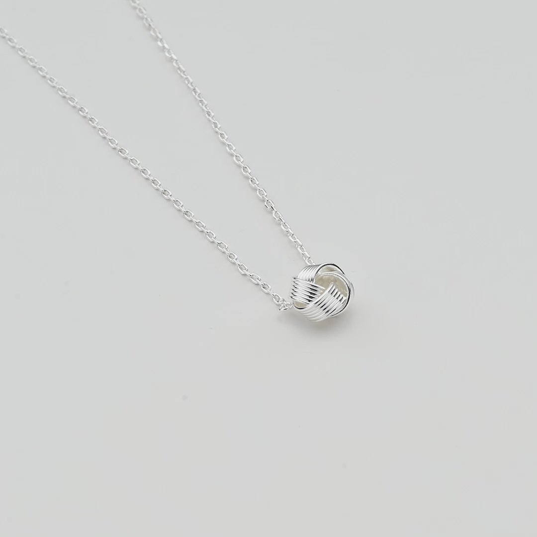 Silver Plated Love Knot Necklace with Quote Card Video