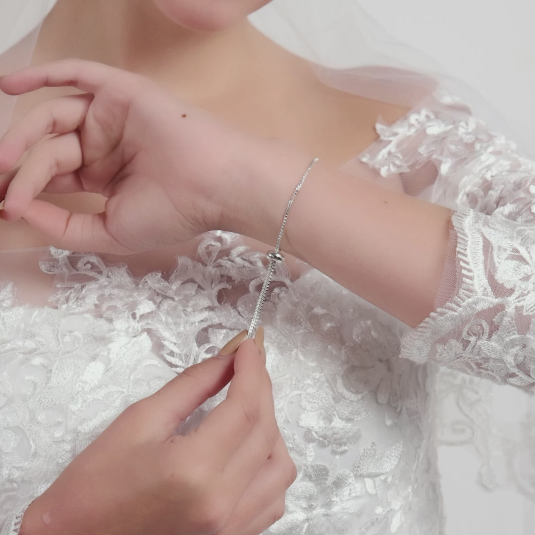 Silver Plated I Couldn't Say I Do Without You Infinity Friendship Bracelet with Zircondia® Crystals