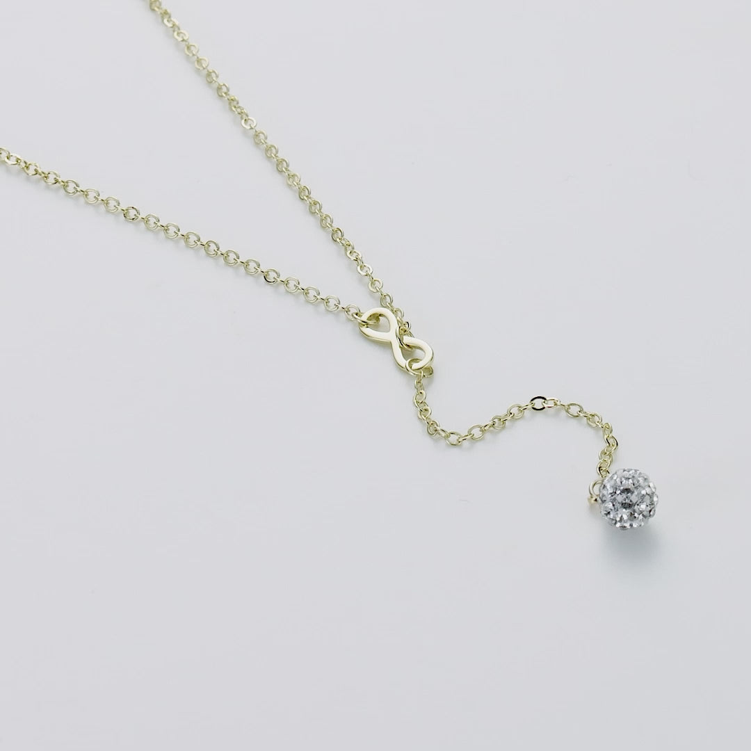 Gold Plated Infinity Necklace Created with Zircondia® Crystals