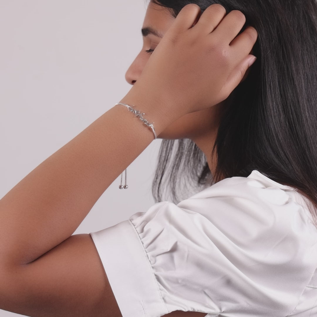 Silver Plated Best Friend Bracelet Created with Zircondia® Crystals