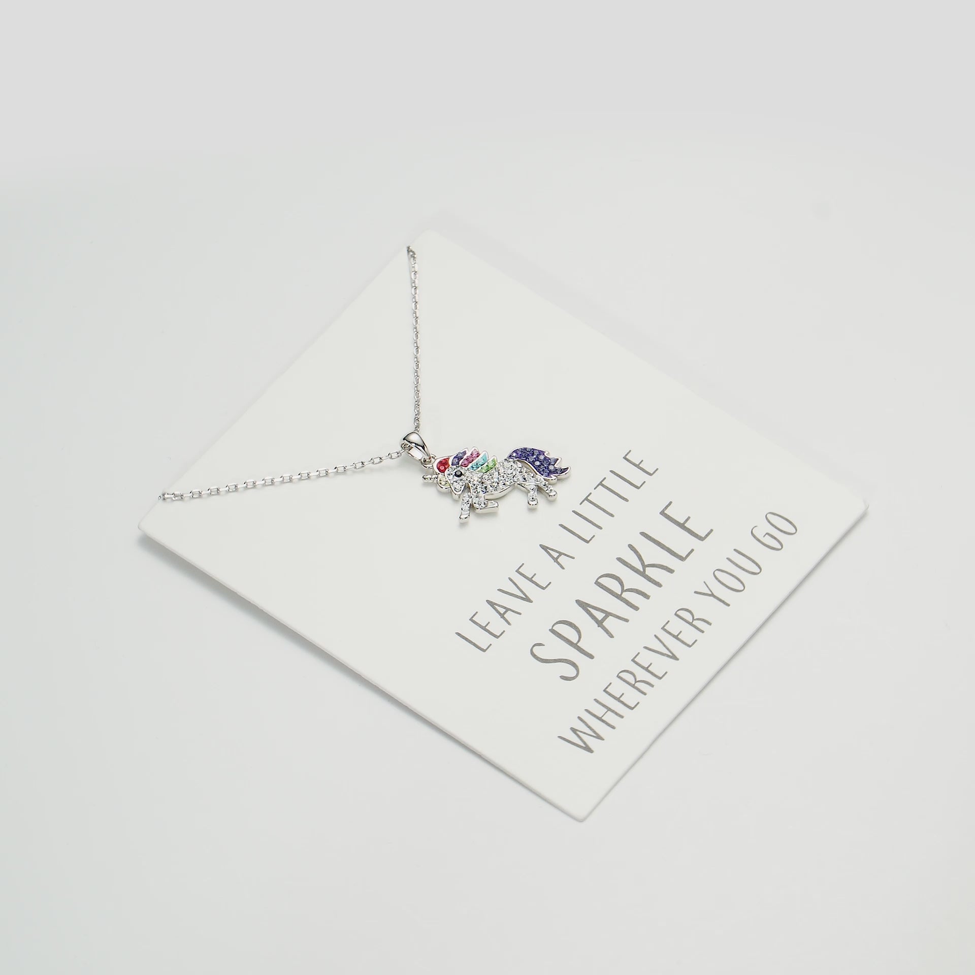 Crystal Unicorn Quote Necklace with Zircondia® Crystals Video