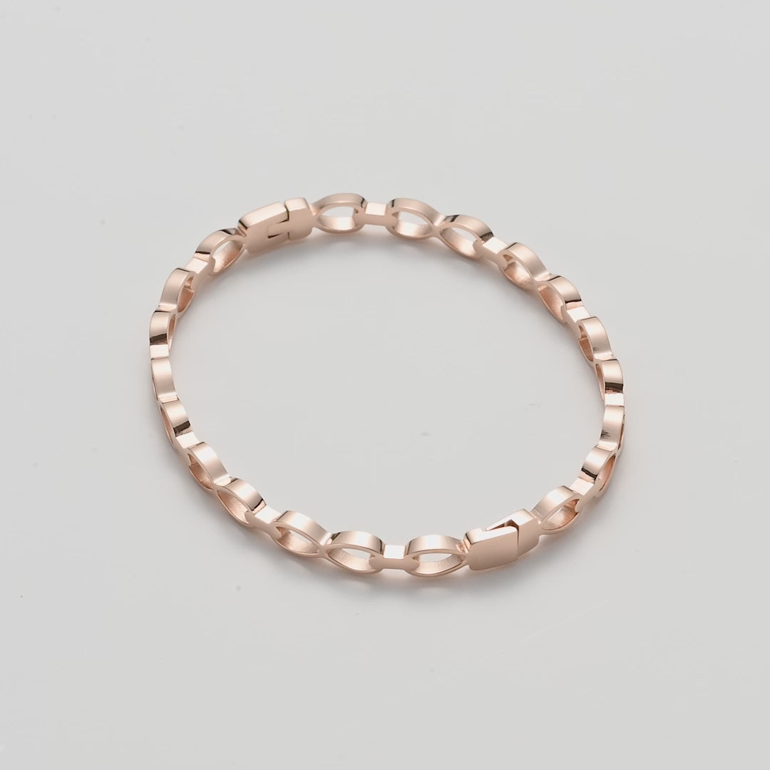 Rose Gold Plated Infinity Bangle Video