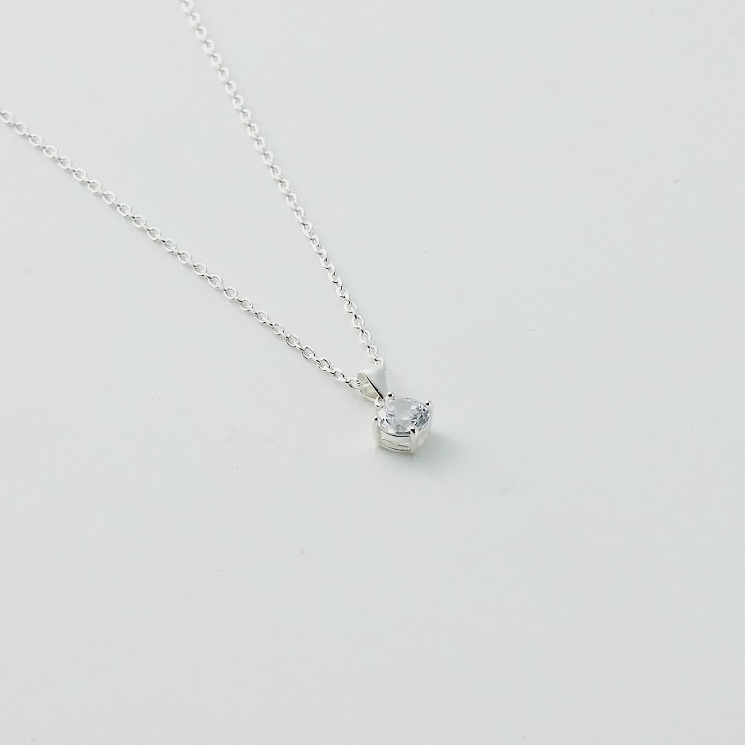 Sterling Silver I Couldn't Say I Do Without You Solitaire Crystal Necklace Video