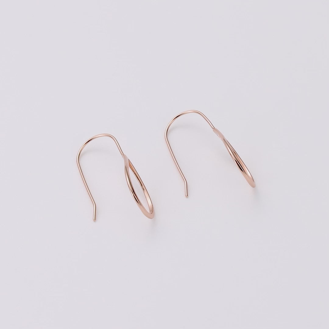 Rose Gold Plated Sterling Silver Open Teardrop Earrings