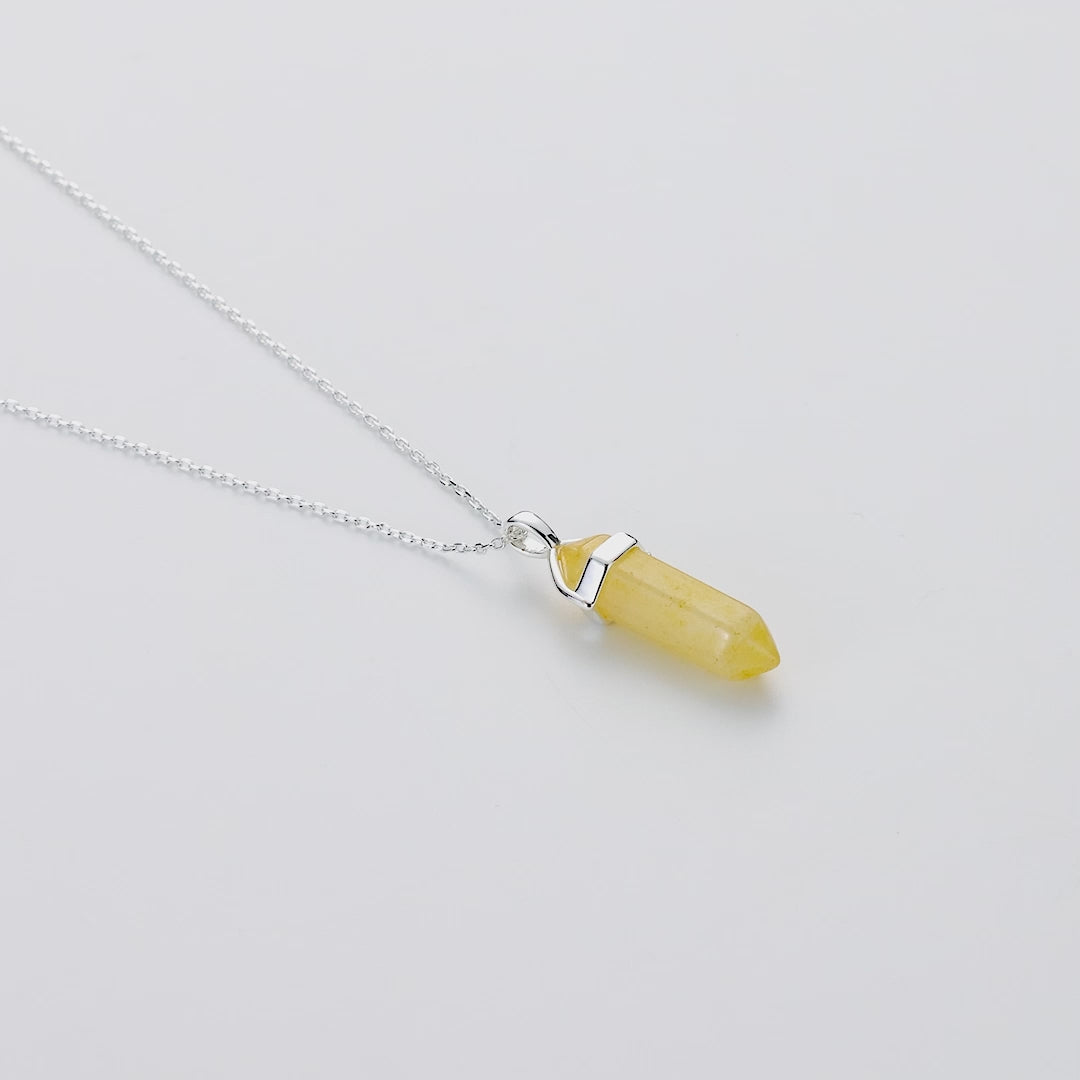 Yellow Quartz Genuine Gemstone Necklace