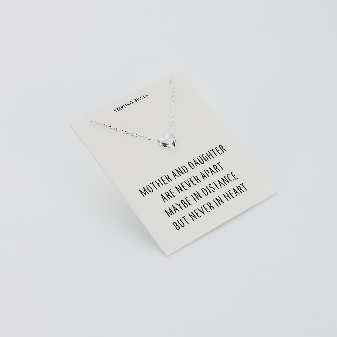 Sterling Silver Mother and Daughter Quote Heart Necklace