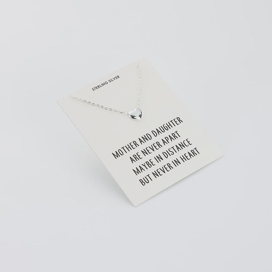 Sterling Silver Mother and Daughter Quote Heart Necklace