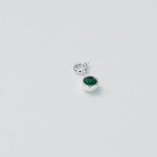 May (Emerald) Birthstone Charm Created with Zircondia® Crystals