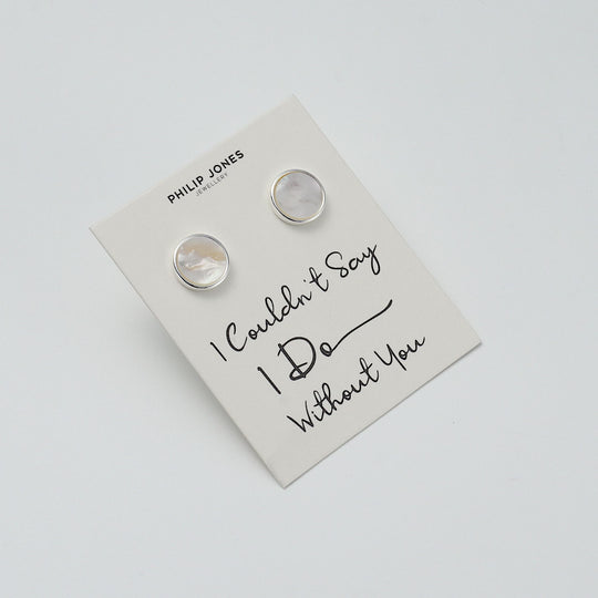 Men's I Couldn't Say I Do Without You Mother of Pearl Gemstone Cufflinks