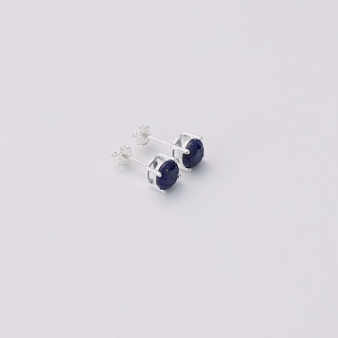 Sterling Silver Lapis Gemstone Earrings