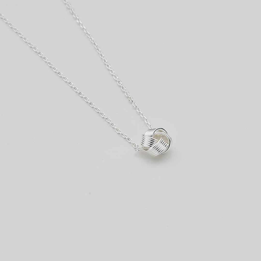Silver Plated Thank You for Helping us Tie The Knot Wedding Necklace with Quote Card