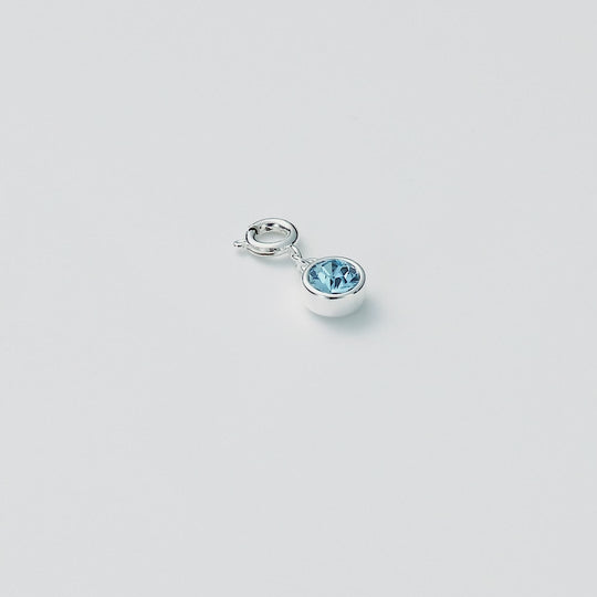 March (Aquamarine) Birthstone Charm Created with Zircondia® Crystals