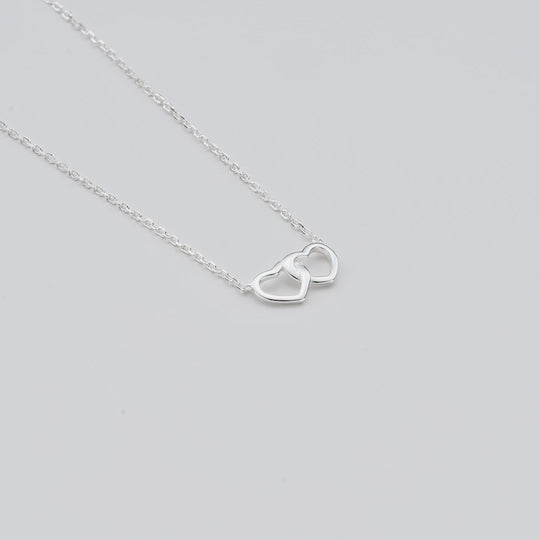 Sterling Silver Mother and Daughter Quote Heart Link Necklace Video