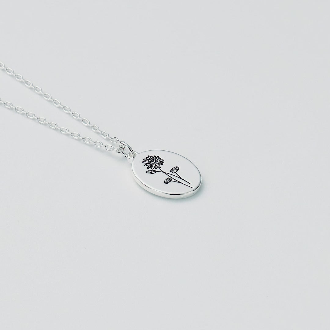 July Birth Flower Water Lily Necklace