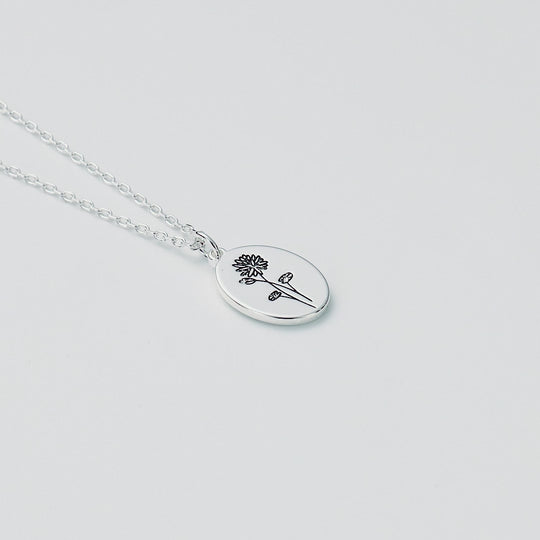 July Birth Flower Water Lily Necklace