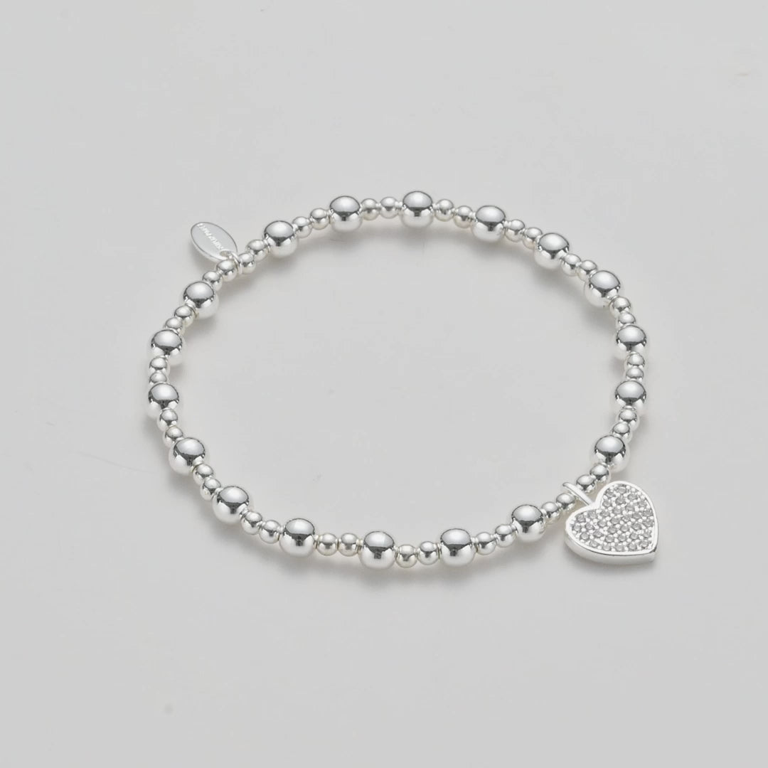 18th Birthday Heart Charm Stretch Bracelet with Quote Gift Box Video