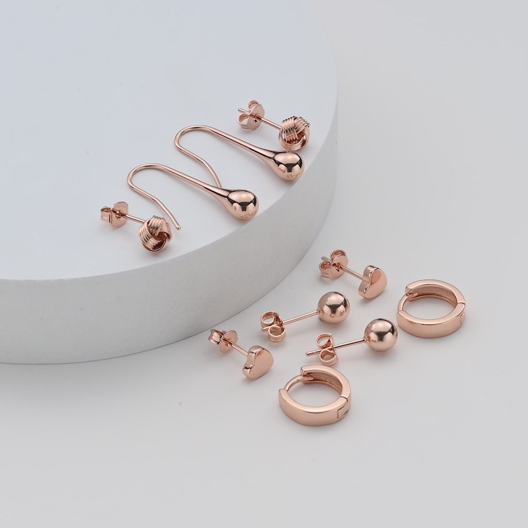 5 Pairs of Rose Gold Plated Earrings Video