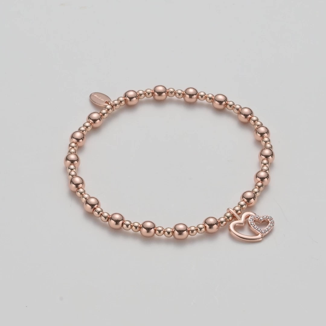 Rose Gold Plated Mother and Daughter Quote Stretch Bracelet with Gift Box Video