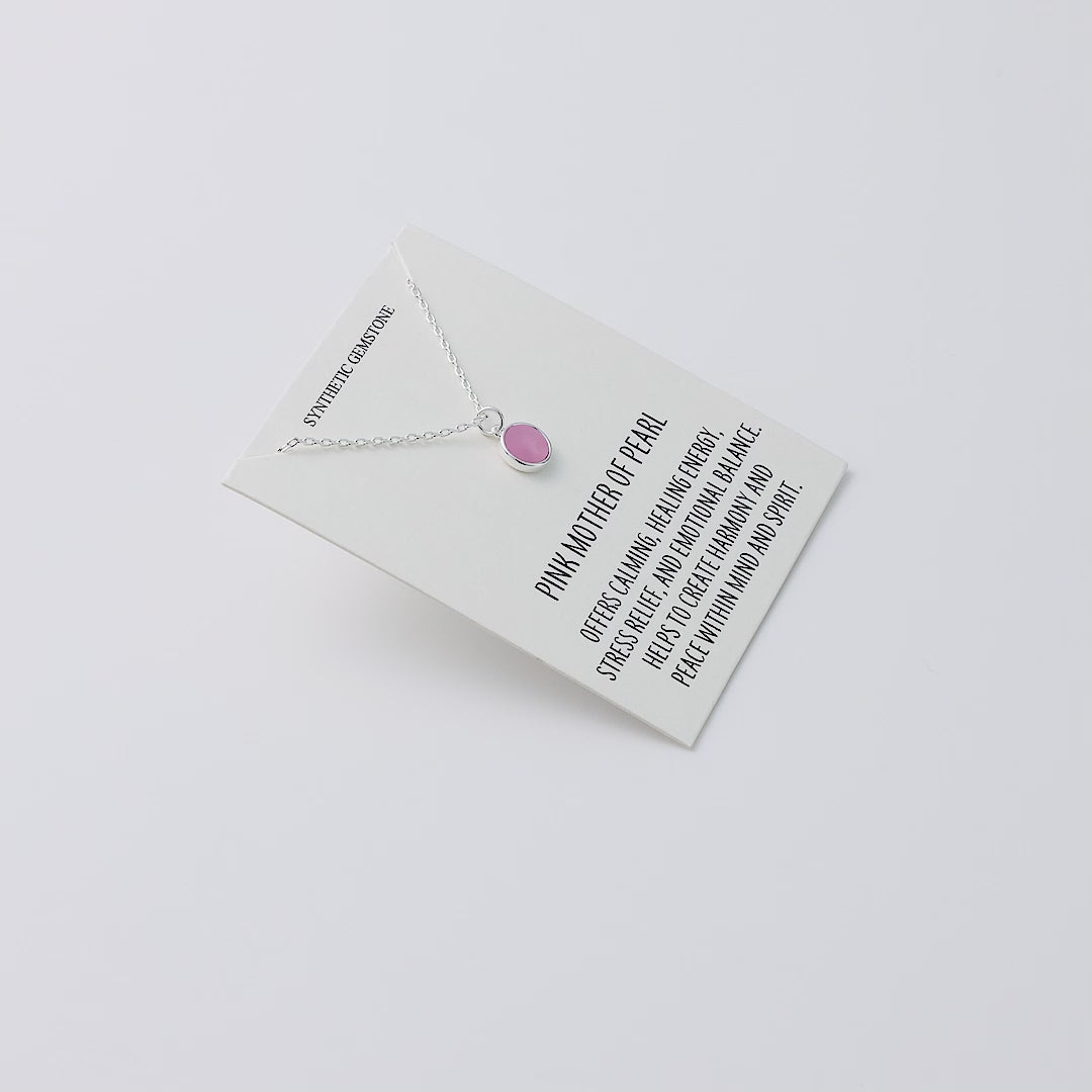 Pink Mother of Pearl Necklace with Quote Card