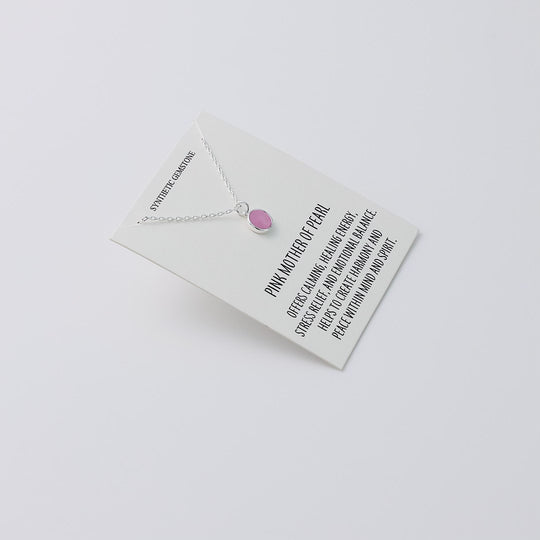 Pink Mother of Pearl Necklace with Quote Card