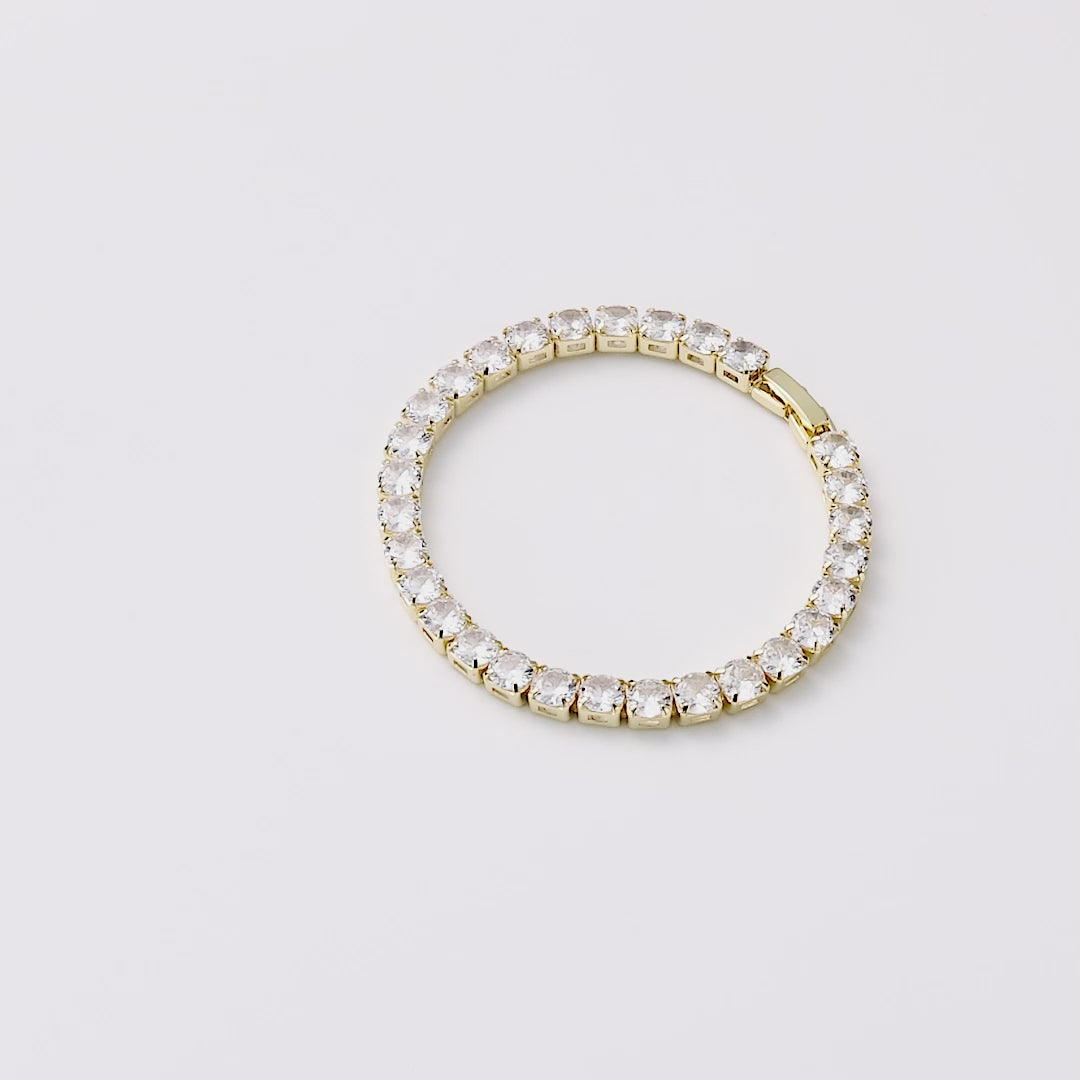 18k Gold Plated 5mm Tennis Bracelet Created with Zircondia® Crystals