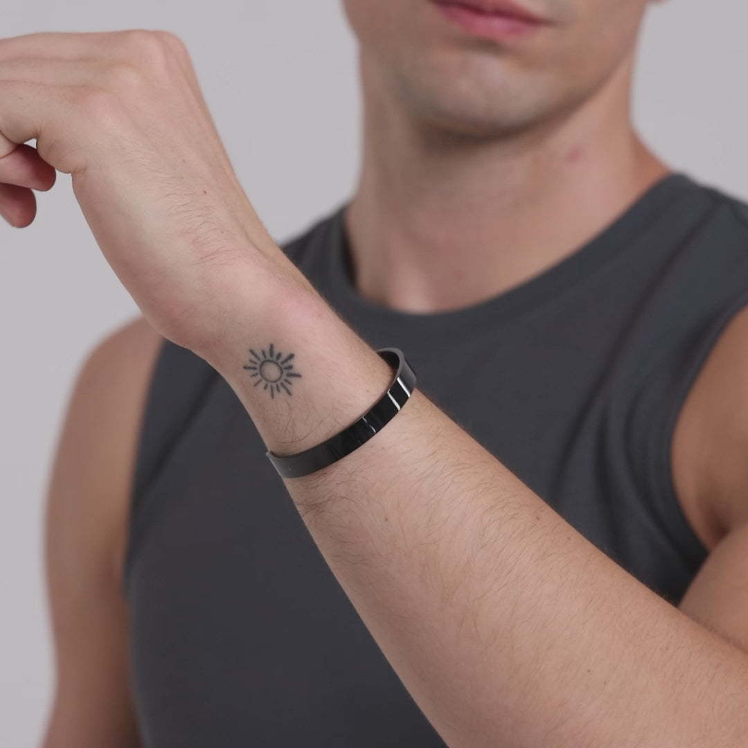 Men's Black Steel Cuff Bracelet Video