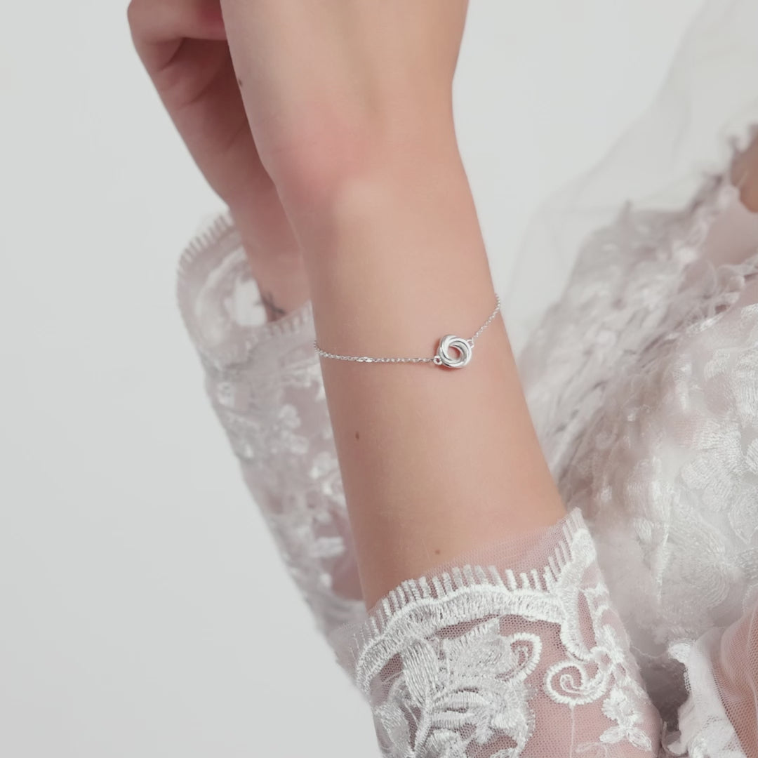 Sterling Silver Thank You for Helping us Tie The Knot Bracelet