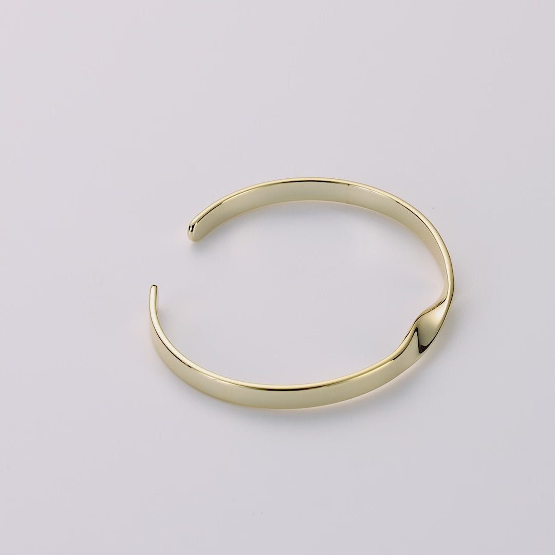 Gold Plated Twist Cuff Bangle