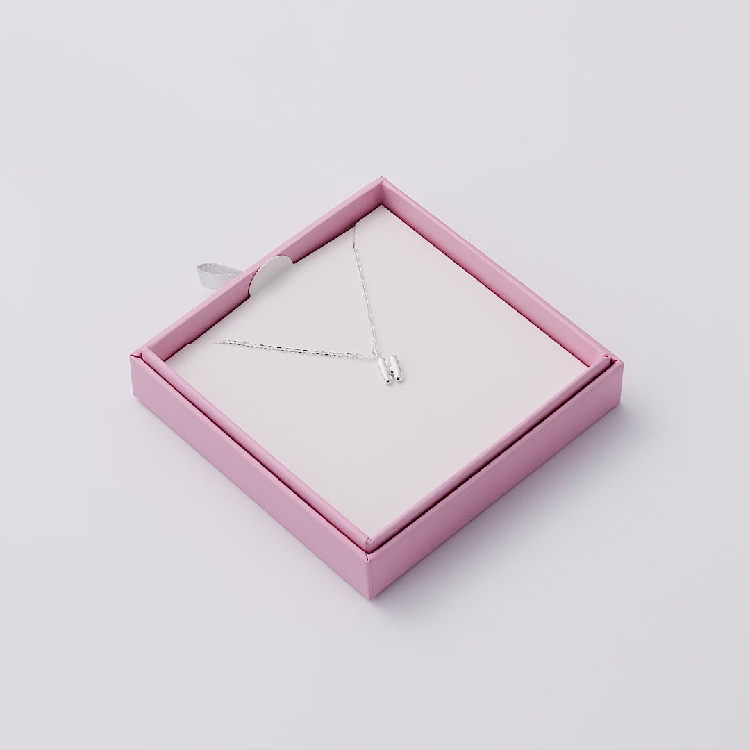 Kid's Sterling Silver Letter H Initial Necklace