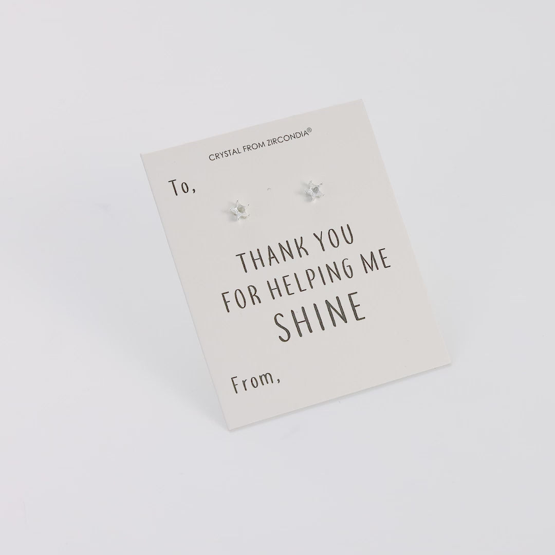 Thank You For Helping Me Shine Star Earrings Created with Zircondia® Crystals