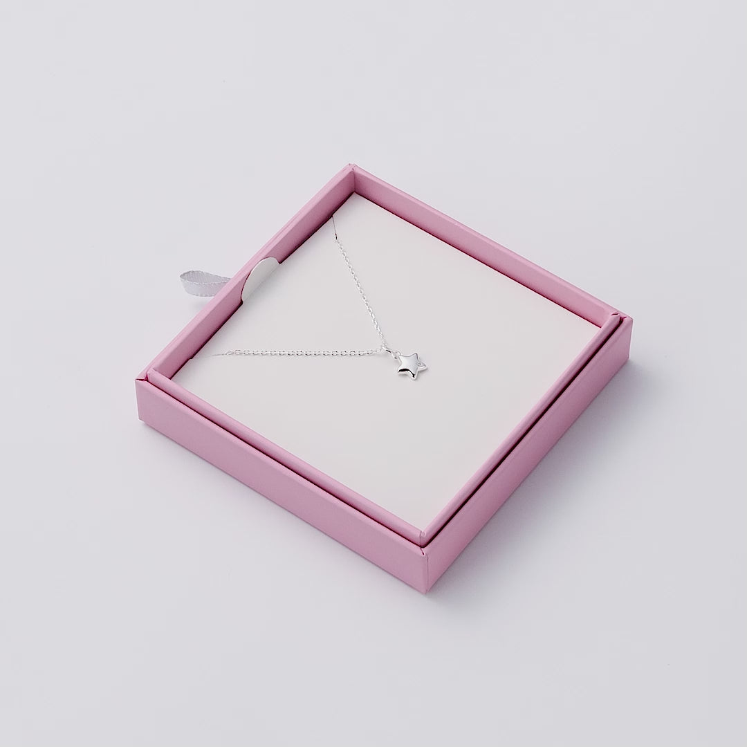 Kids Sterling Silver Star Necklace Created with Zircondia® Crystals