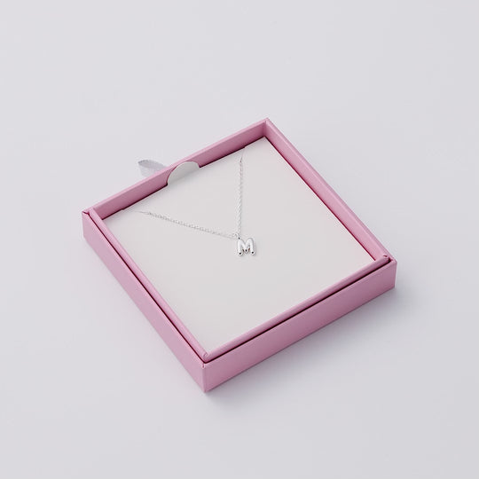 Kid's Sterling Silver Letter M Initial Necklace
