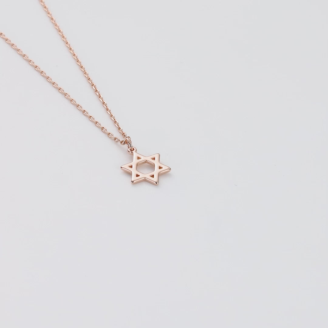 Rose Gold Plated Star of David Necklace