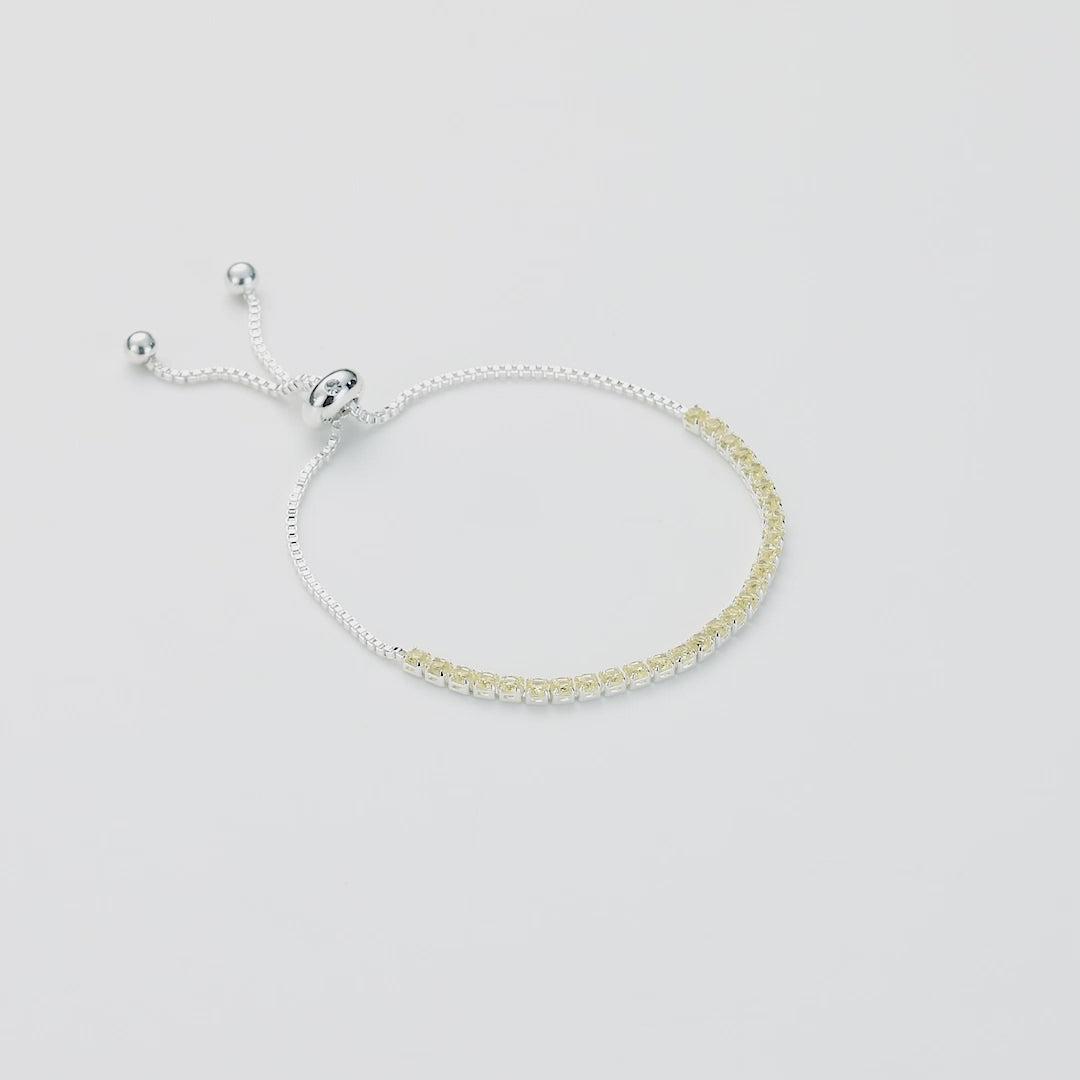 Yellow Tennis Friendship Bracelet Created with Zircondia® Crystals