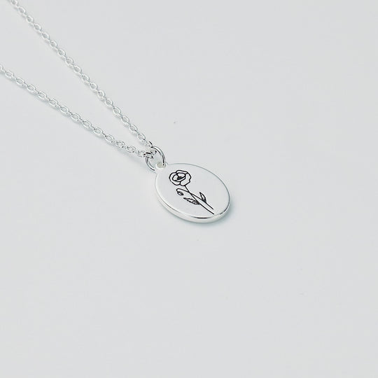 August Birth Flower Poppy Necklace