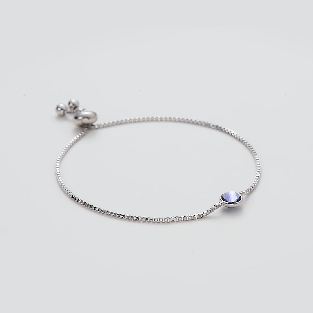 February (Amethyst) Birthstone Bracelet Created with Zircondia® Crystals Video