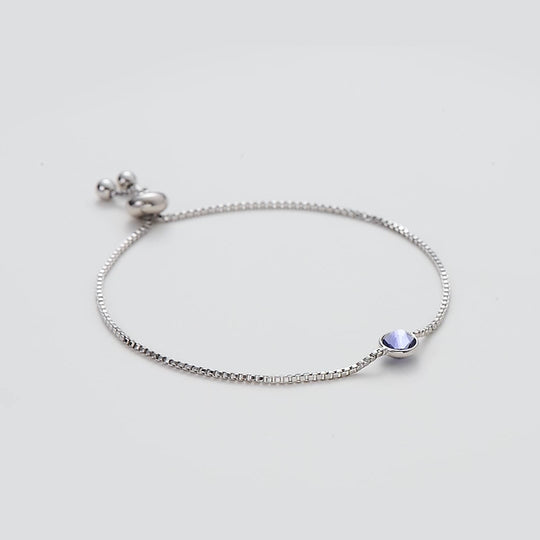 February (Amethyst) Birthstone Bracelet Created with Zircondia® Crystals Video