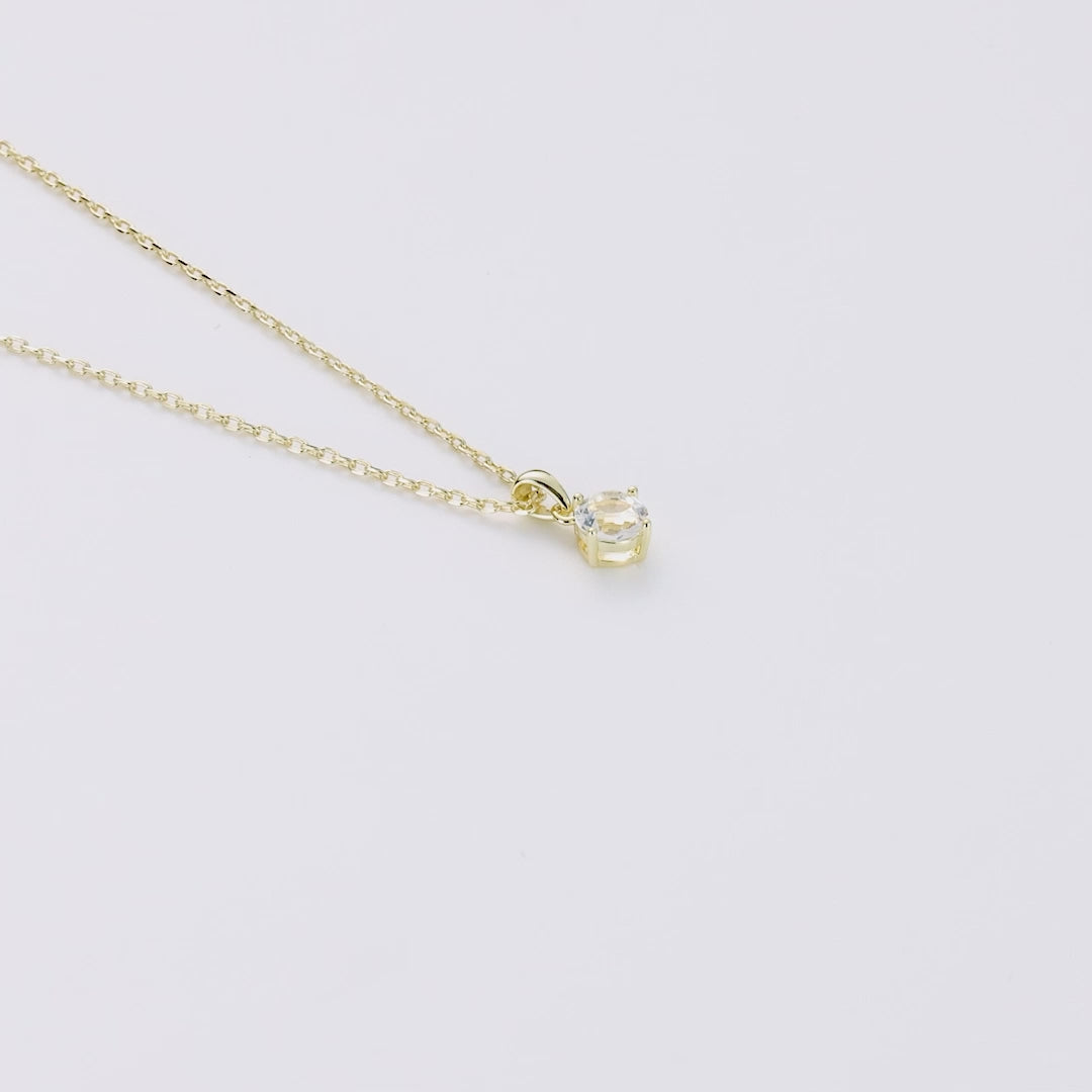 Gold Plated Solitaire Necklace Created with Zircondia® Crystals