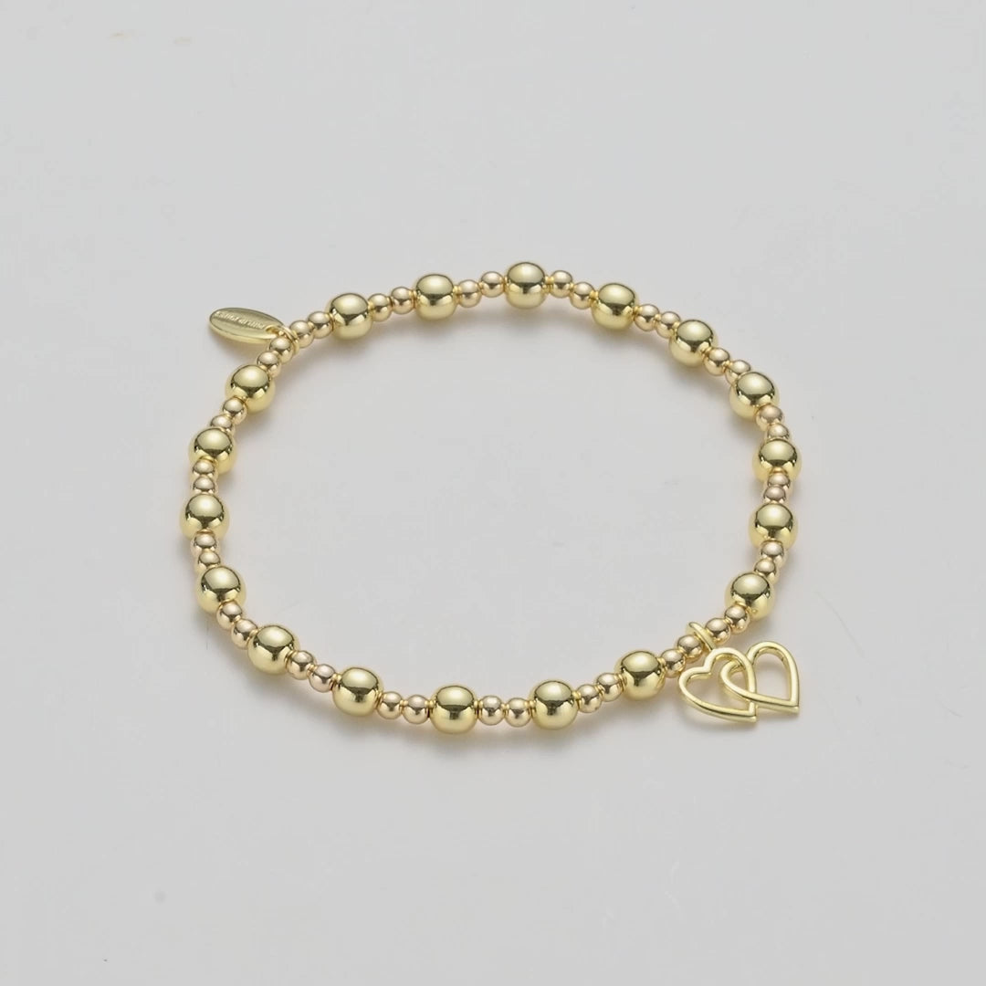 Gold Plated Sister Quote Stretch Bracelet with Gift Box Video