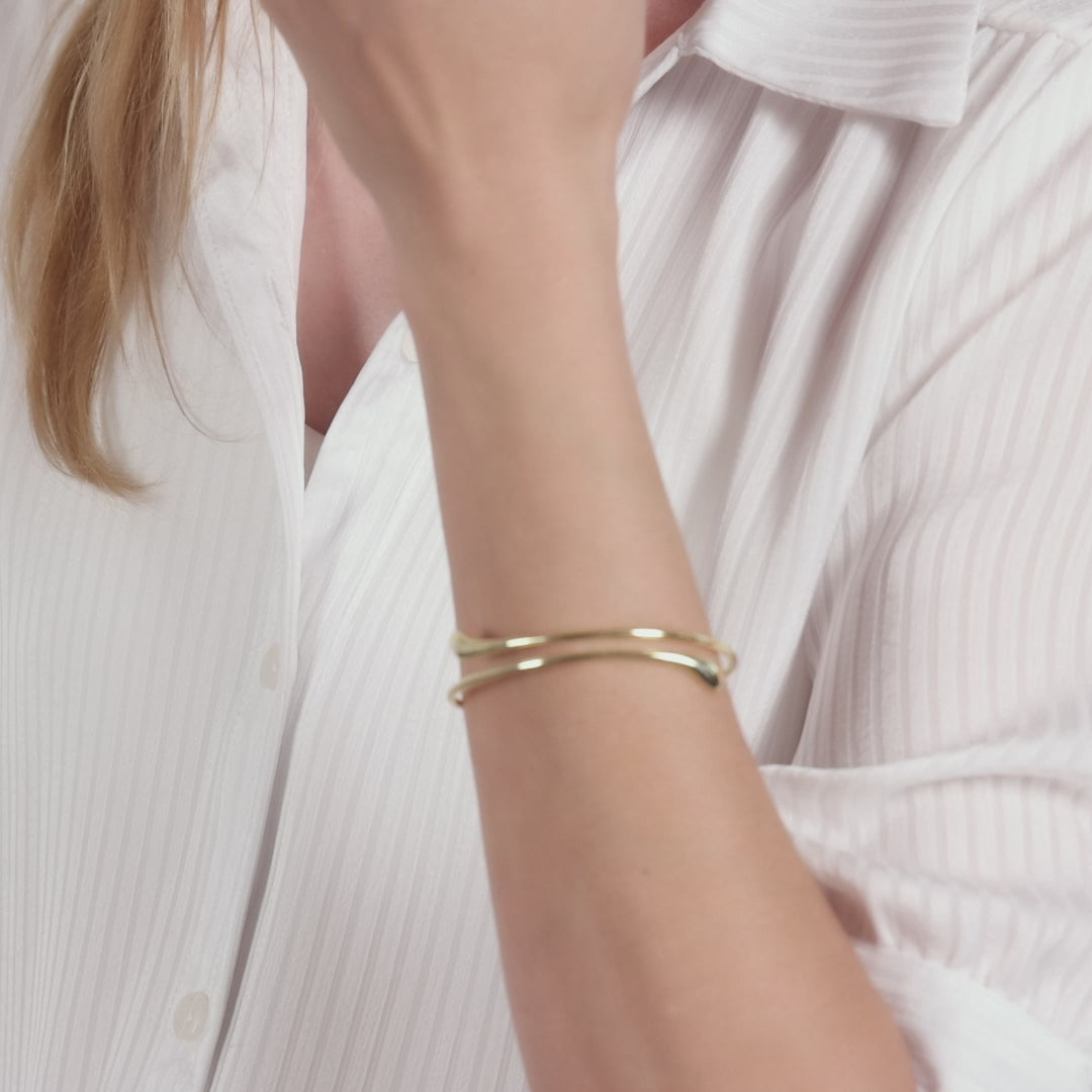 Gold Plated Teardrop Bangle